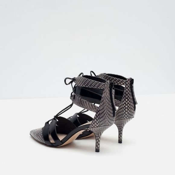ZARA Leather Sandals:Black/Grey, US 7.5, 8/EUR 38, 39 - Picture 3 of 7